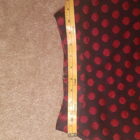 Modcloth  sweater skirt, navy with red polka dots. - Picture 4 of 11